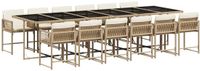 vidaXL 13-delige Tuinset met kussens, polyrattan, beige