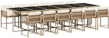vidaXL 13-delige Tuinset met kussens, polyrattan, beige