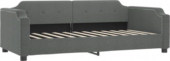vidaXL Slaapbank Stof Donkergrijs 90x190 cm