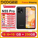 DOOGEE N55 Pro Android 14 smartphone, 16 GB RAM, 256 GB ROM, 6,56" HD+ 90Hz, 13MP, 5150mAh