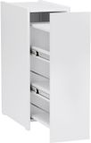 Meuble de rangement pour salle de bain sans marque - Blanc - Roulettes - 3 étagères - 47x25cm