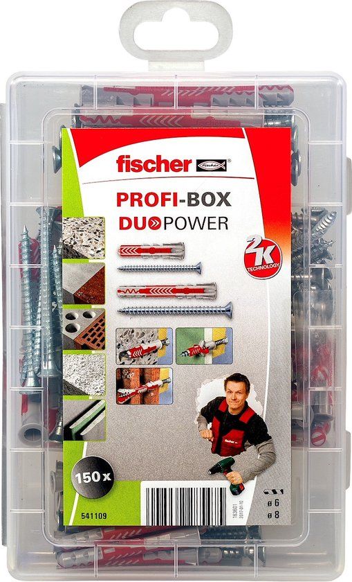 Fischer Profi-Box DuoPower pluggen kort en lang met schroeven - 150-delig