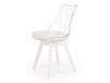 Chaise scandinave bois blanc et coque transparente