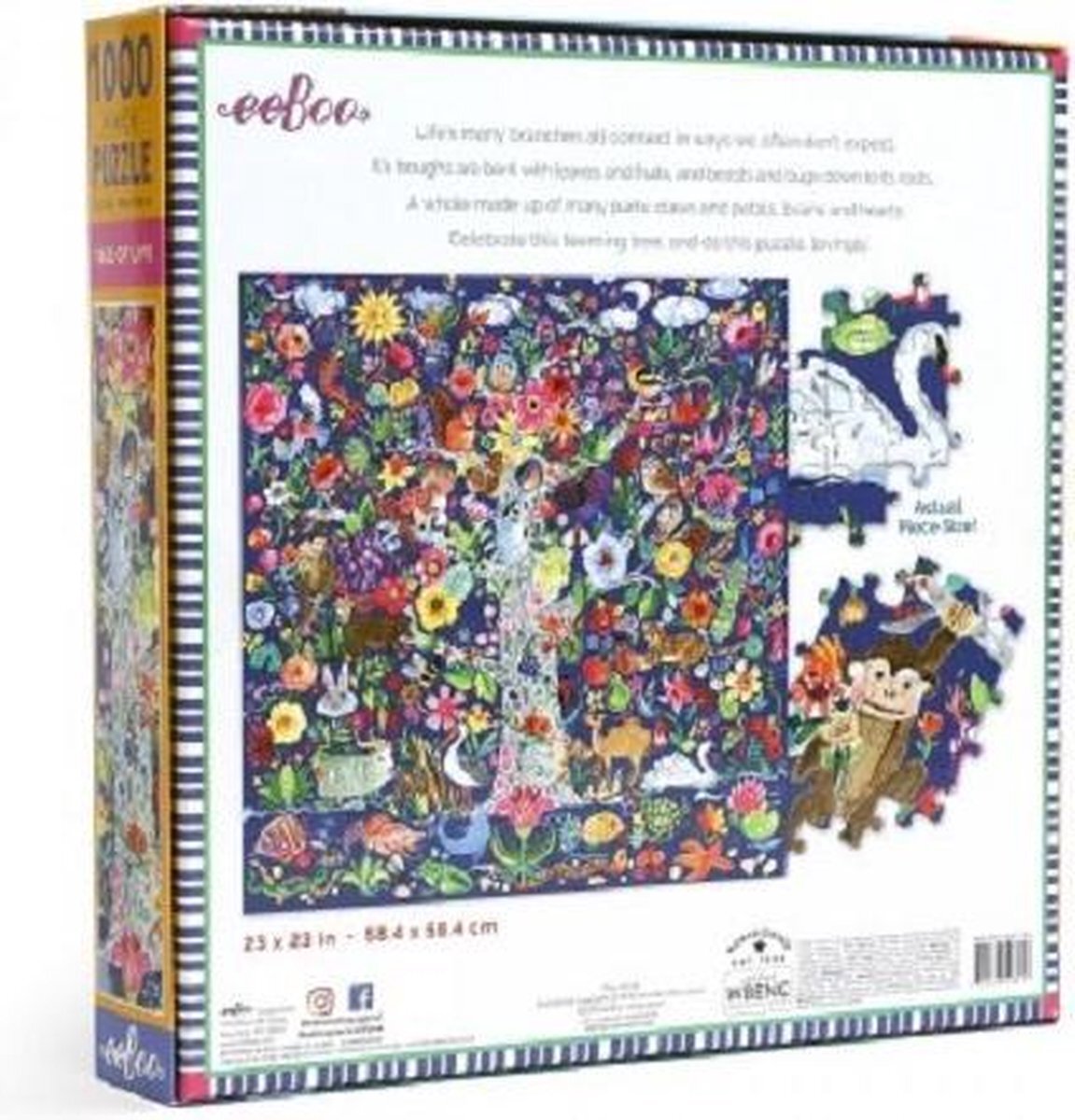 Eeboo Stuk en Liefde Boom van het Leven 1000 stuk vierkante volwassen puzzel