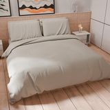 PETTI Artigiani Italiani Dekbedovertrekset 200x200 cm met 1 Kussensloop 50x80 cm, Zachte Microvezel, Lichtgrijs