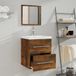 Prolenta Maison Exclusive Armoire de salle de bain exclusive avec miroir, en chêne fumé, dimensions : 41 x 38,5 x 48 cm