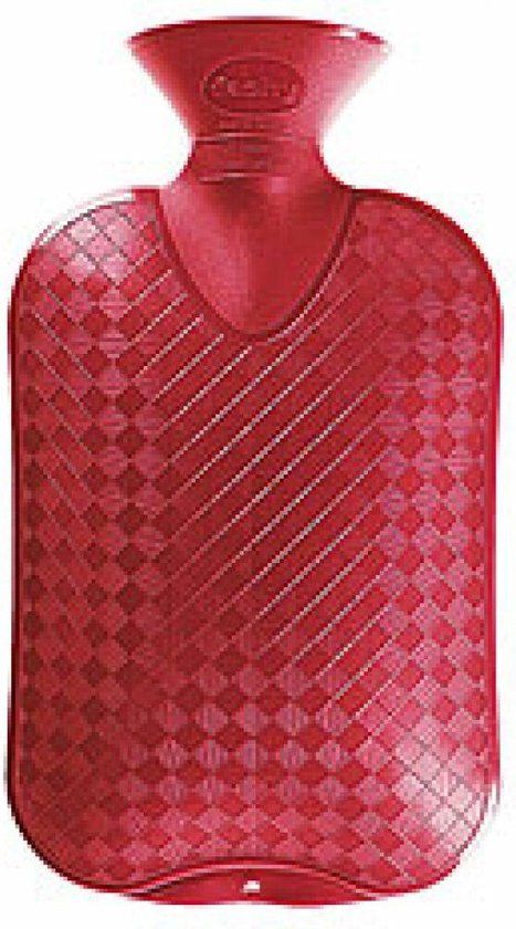 Fashy Warmwaterkruik - Enkelzijdig Geribbeld - Cranberry - 2 Liter