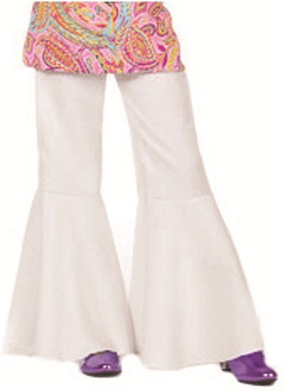 Feestbeest.nl Hippie broek wit kind bi-stretch