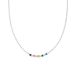 Lucardi Kinder Zilveren ketting gekleurde emaille hartjes - Ketting - 925 Zilver - Zilverkleurig - 40 cm
