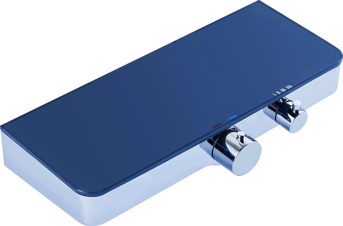 Schütte Ocean Thermostatische Douchekraan met glazen Planchet - Chroom & Antraciet