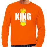Bellatio Decorations King Kong Koningsdag sweater met kroontje oranje - heren - Kingsday outfit / kleding / trui S