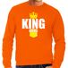 Bellatio Decorations King Kong Koningsdag sweater met kroontje oranje - heren - Kingsday outfit / kleding / trui S