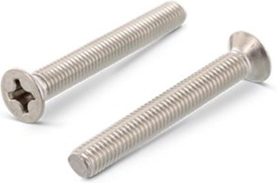 Metaalschroef DIN965PH M4x8mm VK RVS A2 - 200 stuks