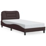 VidaXL Bedframe met LED Donkerbruin Stof 100x200 cm