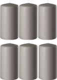Enlightening Candles Bougie cylindrique/bougie pilier - 8x - sable/gris - D6 x H10 cm - 36 heures de combustion