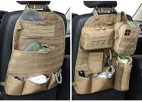 wrumava Autostoelrugzakorganizer, tactisch MOLLE nylon voertuigpaneel, universele autostoelrugzakbeschermer