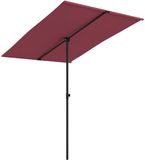 vidaXL Parasol met aluminium paal 2x1,5 m bordeauxrood