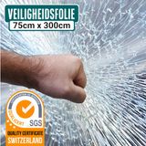 Homewell Veiligheidsfolie HR++(+) 75x300cm - Anti-inbraak - Beschermfolie - Zelfklevend - Transparant