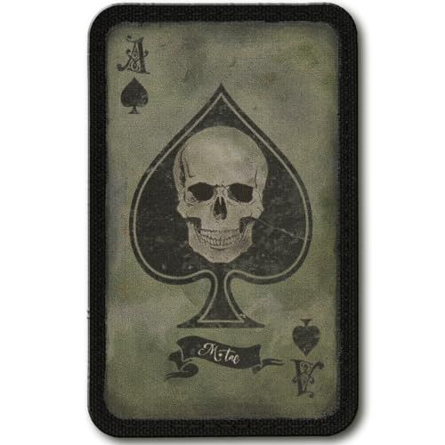 M-Tac Schoppenaas Death Card Tactische Moreel Patch Leger Combat Haak Bevestigingsmiddelen Print (Olijf/Zwart)