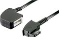 Basetech Téléphone (analogique) Câble d'extension [1x Prise téléphonique Allemagne (TAE-F) - 1x Coupleur téléphonique Allemagne (TAE-F)] 6,00 m Noir