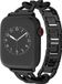 By Qubix - Metalen quick-release ketting band - Zwart - Geschikt voor Apple Watch 44mm / 45mm / 46mm / 49mm