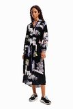 Desigual Blousejurk 'PERCY' limoen / oudroze / zwart / offwhite
