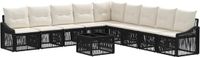 vidaXL - Tuinbank - Set - 10 - st - Zwart - poly - rattan