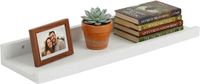 Merkloos Wandplank zwevend - 50 cm breed - hout - wit