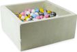 Mimii Piscine à balles 90x90x40 Velours doux Menthe claire Inclus 400 balles