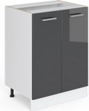 Vicco R-Line Universele onderkast – 60 cm met deuren, zonder werkblad Antraciet Hoogglans