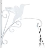 Merkloos Relaxdays plantenhaak met vogel - muurhaak - tot 5 kg - voor hanging basket - ijzer - wit