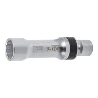 BGS Bougie kniedopsleutel twaalfkant met borgveer - 10 mm (3/8") - 18 mm - 1 stuk