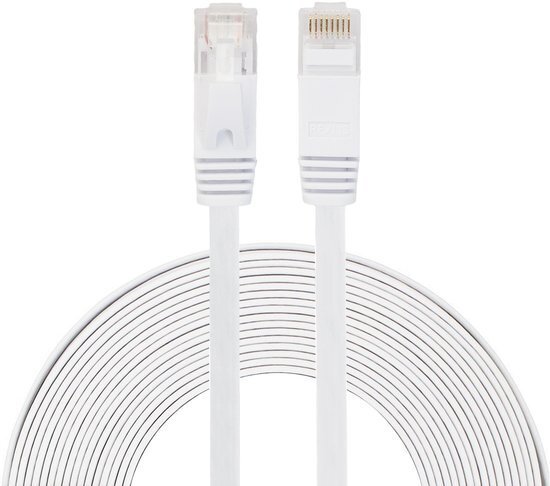 By Qubix internetkabel - 8 meter - wit - CAT6 ethernet kabel - RJ45 UTP kabel met snelheid van 1000Mbps - Netwerk kabel is zeer stevig
