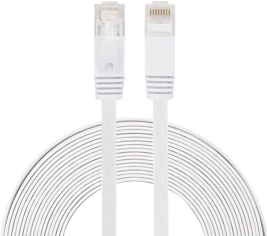 Qubix internetkabel - 8 meter - wit - CAT6 ethernet kabel - RJ45 UTP kabel