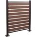 Mendler Aluminium HWC-K57 afvalcontaineromheining, basiselement, houtlook, uitbreidbaar, 130x110x6 cm, bruin