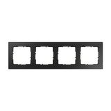 LEGRAND SEANO+ 4-voudig frame met echt materiaaloppervlak, halogeenvrij thermoplast, duurzame productie en verpakking, kleur: carbon, 765194