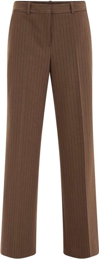 WE Fashion Dames slim fit pantalon met streep