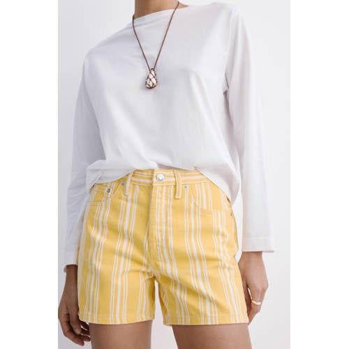 Mango Gestreepte Denim Short - Geel
