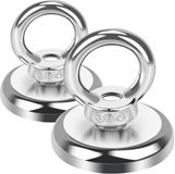 Unyqoos® Set de deux puissants aimants en néodyme avec des vis à œillet