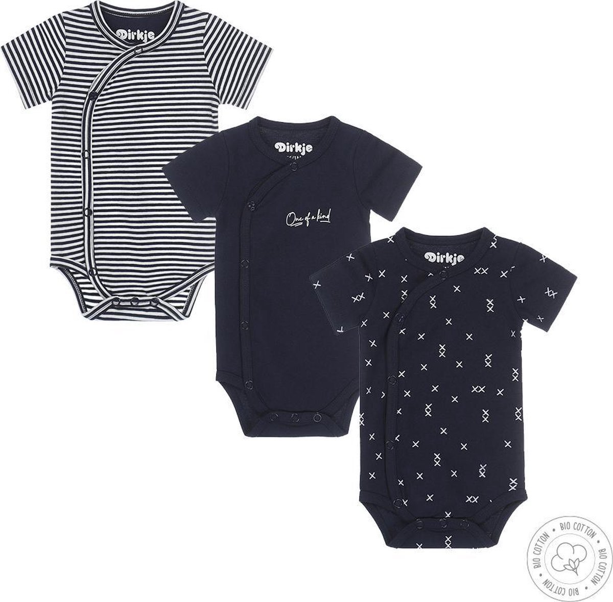 Dirkje Baby Jongens 3 Pack Rompertje - Maat 50/56