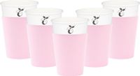 Givi Italia Feestbekers met hoesjes - 24x - lichtroze - papier - 250ml
