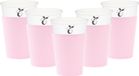 Givi Italia Feestbekers met hoesjes - 24x - lichtroze - papier - 250ml
