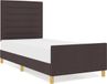 vidaXL Bedframe met hoofdeinde Donkerbruin 90 x 200 cm Stof