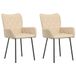 VidaXL Eetkamerstoelen 2 stuks stof crèmekleurig
