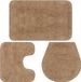 vidaXL Set de tapis de bain tissu beige 3 pièces