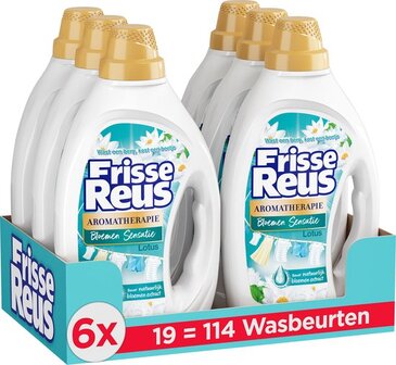 Frisse Reus Lotus Vloeibaar Wasmiddel - Witte Was - 6x19 Wasbeurten - Bloemig