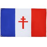 AZ FLAG Vlag Vrij Frankrijk 1940-1944 150x90 cm Licht Polyester 4 Ringen