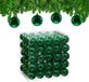 Relaxdays Kerstballen set van 100 - Ø 6 cm - glanzend - kunststof - donkergroen