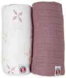 Lodger Swaddler - Hydrofiele Doeken - Roze/Paars - 110x110cm - 2 stuks - Biologisch Katoen