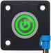 ProRide Interrupteur à pression en métal Panneau encastrable 220V ON-OFF - 19mm - avec Câble de connexion - Indicateur LED Vert